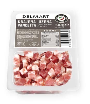 Delmart Pancetta uzená krájená kousky (2*50g)