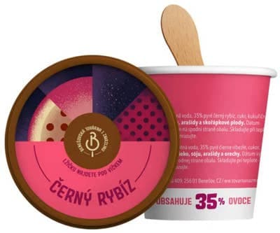 Benešovská továrna na zmrzlinu Sorbet Černý rybíz, kelímek