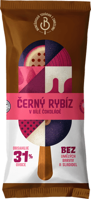 Benešovská továrna na zmrzlinu Sorbet Černý rybíz v bílé čokoládě, nanuk