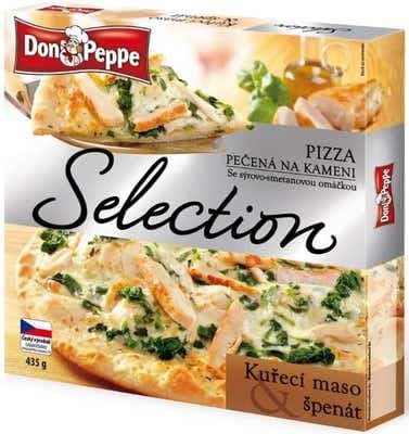 Don Peppe Selection Pizza kuřecí maso & špenát pečená na kameni