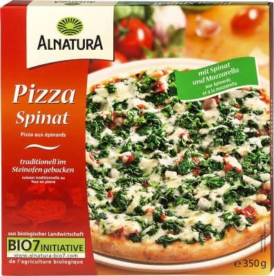 ALNATURA BIO Pizza Spinat se špenátem a mozzarellou z kamenné pece