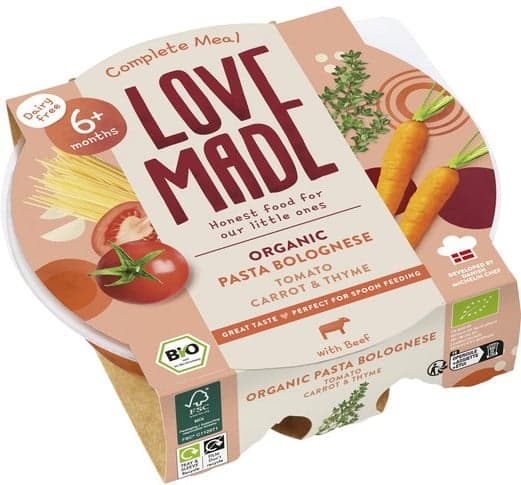 LoveMade BIO Těstoviny bolognese pro děti od 6. měsíce