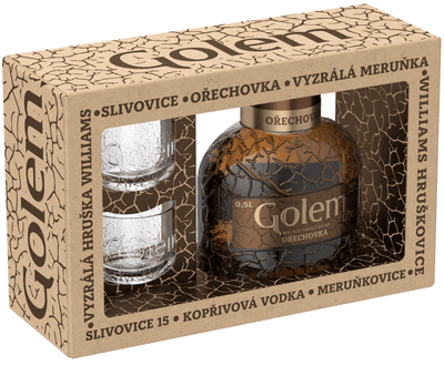 Golem Ořechovka 30 % 500 ml + sklo 2 ks
