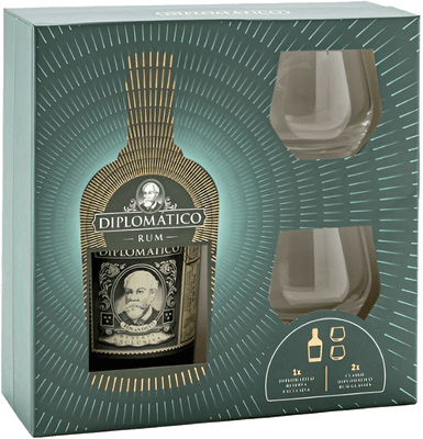 Diplomático Reserva Exclusiva (40%) + 2x sklenice (dárkové balení)