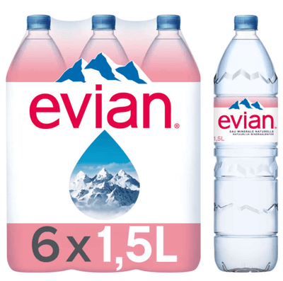 Evian Přírodní minerální voda, balení 6x 1,5L