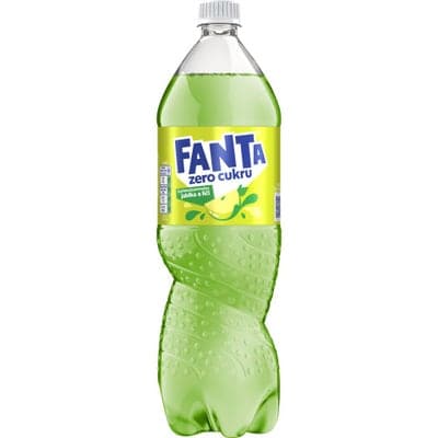 Fanta Zero cukru s příchutí jablka a liči