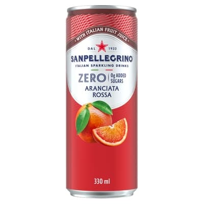 San Pellegrino Zero Aranciata Rossa červený pomeranč plech