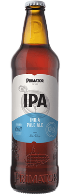 Primátor IPA, polotmavé svrchně kvašené silné pivo, sklo