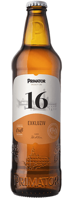 Primátor 16 Exkluziv, světlé silné pivo, sklo