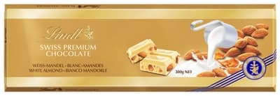 Lindt Čokoláda Gold Tablet Švýcarská bílá s mandlemi