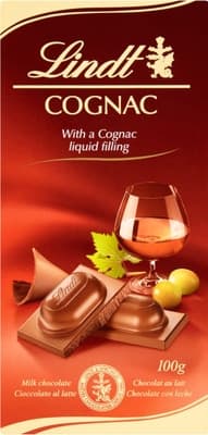 Lindt Mléčná čokoláda Lindt s koňakovou náplní