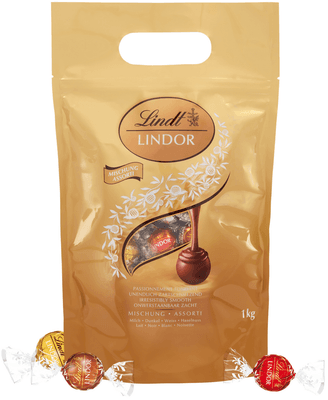 Lindt Bonboniéra Lindor Megabalení čokoládových pralinek zlatý mix