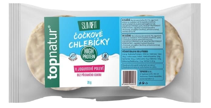 Topnatur Slim & Fit Čočkové chlebíčky v nízkosacharidové jogurtové polevě