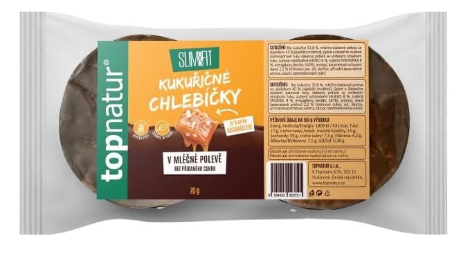 Topnatur Slim & Fit Kukuřičné chlebíčky se slaným karamelem v mléčné polevě