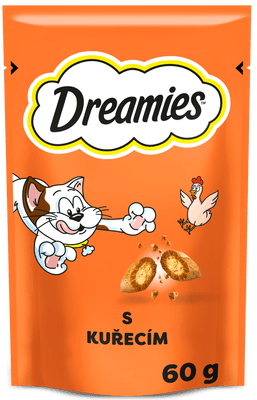 Dreamies Polštářky s kuřecím masem doplňkové krmivo pro kočky a koťata