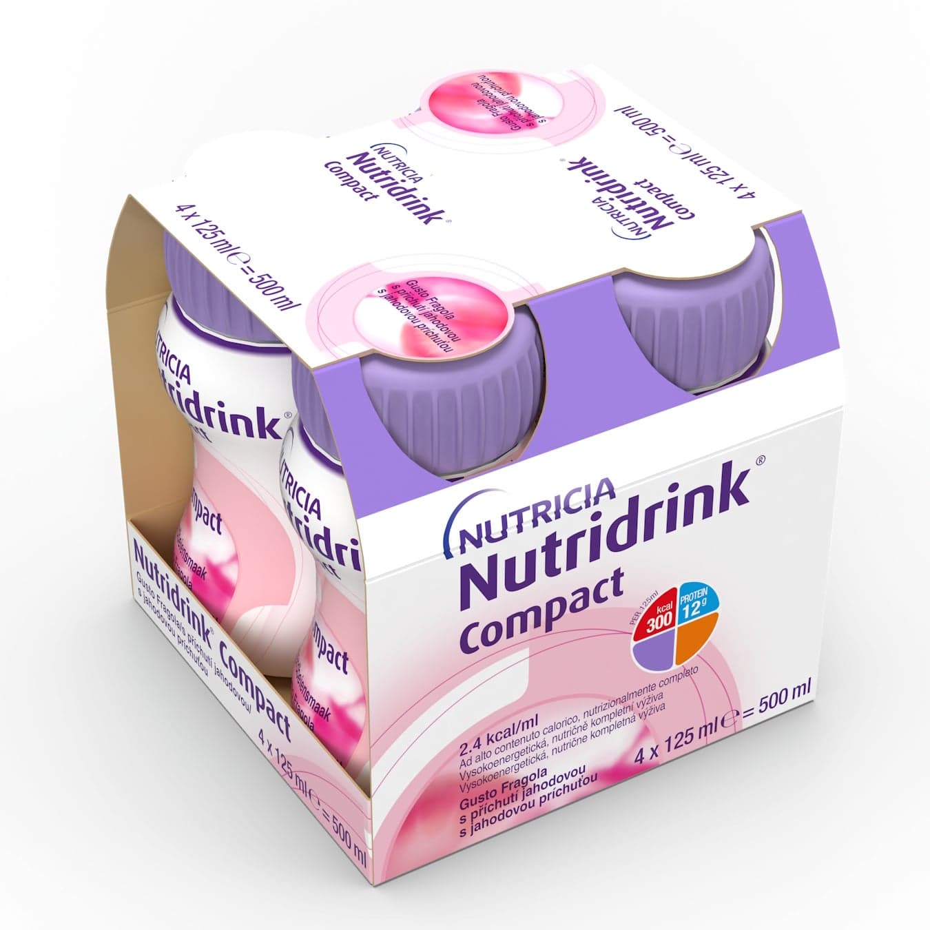 NUTRIDRINK COMPACT S PŘÍCHUTÍ JAHODOVOU perorální roztok 4X125ML