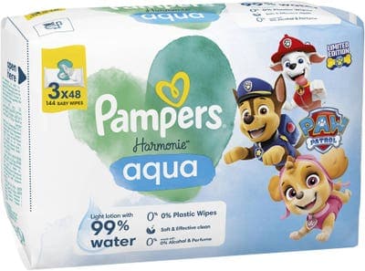 Pampers Ubrousky Harmonie Aqua Paw Patrol, 3x 48 ks
