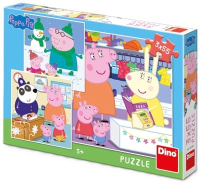 Dino Toys Peppa Pig Veselé odpoledne puzzle, 3x 55 dílků