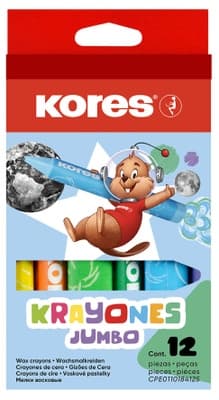 Kores Voskové pastelky trojhranné Jumbo - 12 barev