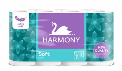 Harmony Soft Toaletní papír, 3vrstvý, 8 rolí