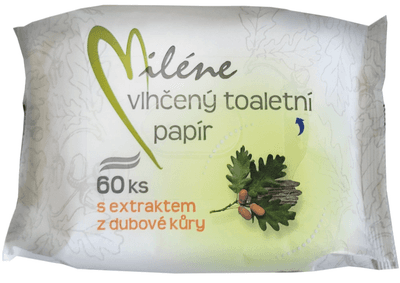 Miléne Vlhčený toaletní papír s extraktem z dubové kůry