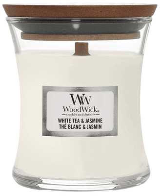 Wood Wick White Tea & Jasmine svíčka váza malá