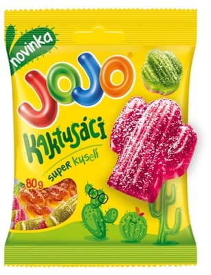 Jojo Kaktusáci mix kyselých želé bonbónů s náplní i bez náplně, s ovocnými příchutěmi