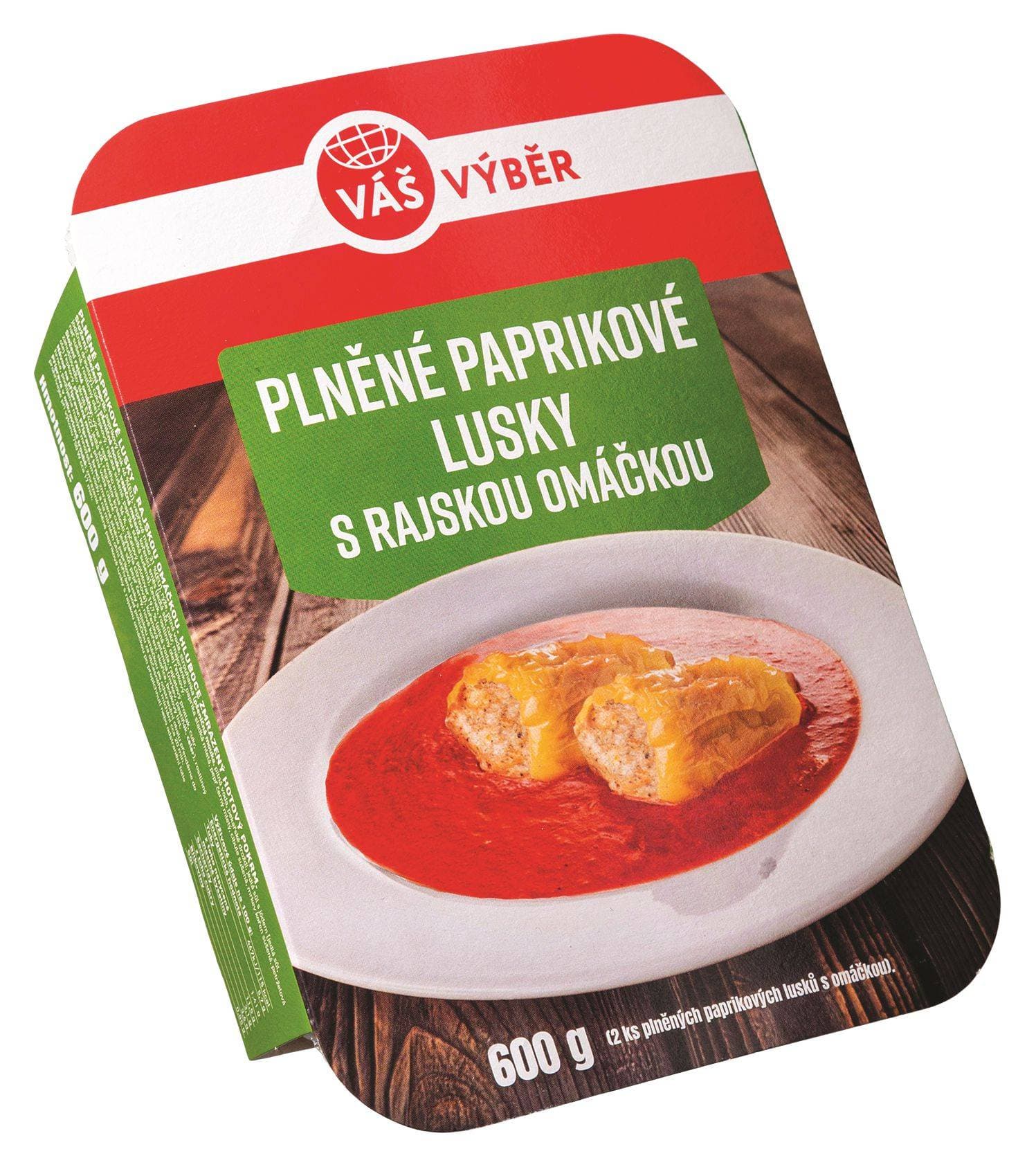 Váš Výběr Plněné paprikové lusky s rajskou omáčkou mražené 600g
