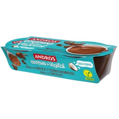 Andros Gourmand & Végétal Čokoládový pěnový dezert na kokosovém základě 2x55 g