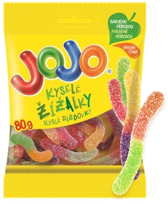 Jojo Kyselé žížalky želé bonbóny s ovocnými příchutěmi