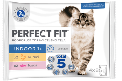 Perfect Fit Indoor kapsičky pro dospělé domácí kočky výběrové menu 4×85 g