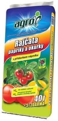 Agro Substrát pro rajčata, papriky a okurky 40 + 5l ZDARMA