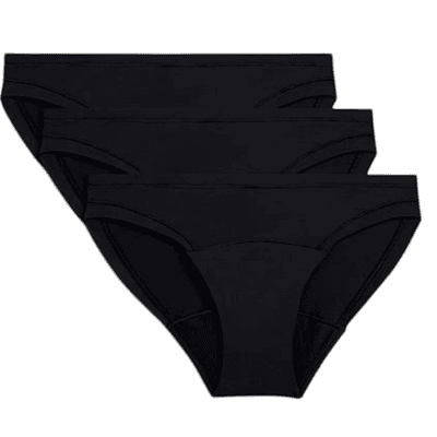 Marks & Spencer Vysoce savé menstruační kalhotky - bikini, 3 ks, barva černá, velikost 14