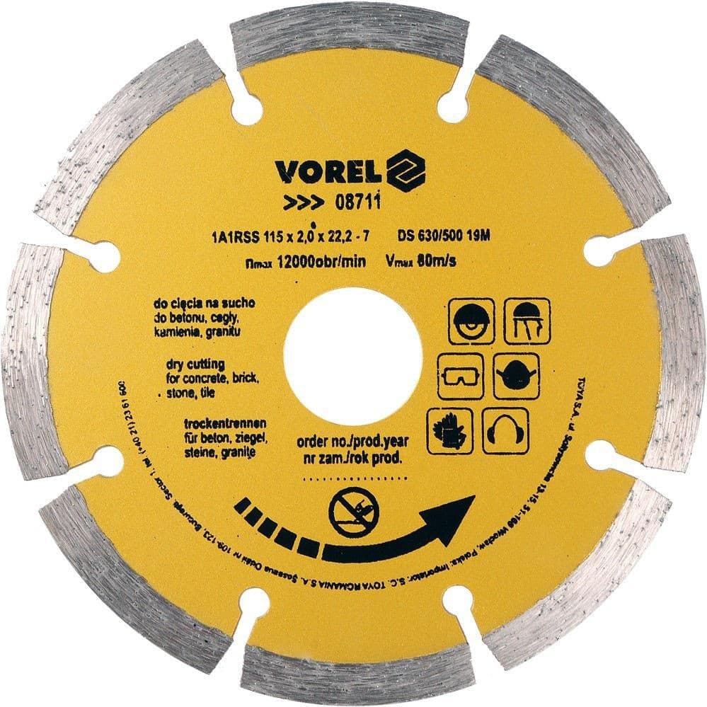 Vorel Kotouč diamantový 115 x 22,2 x 2,0 mm segmentový