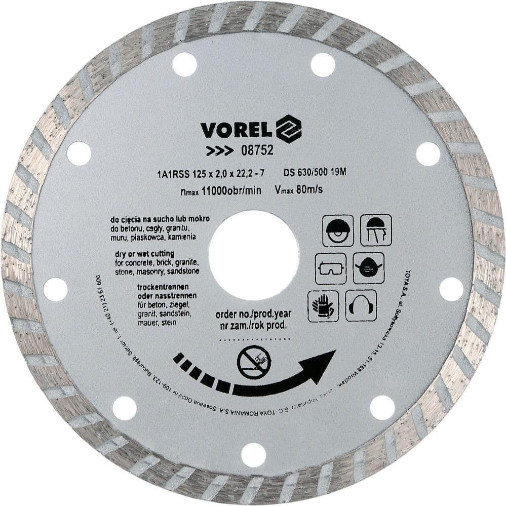 Vorel Kotouč diamantový 125 x 22,2 x 2,0 mm turbo