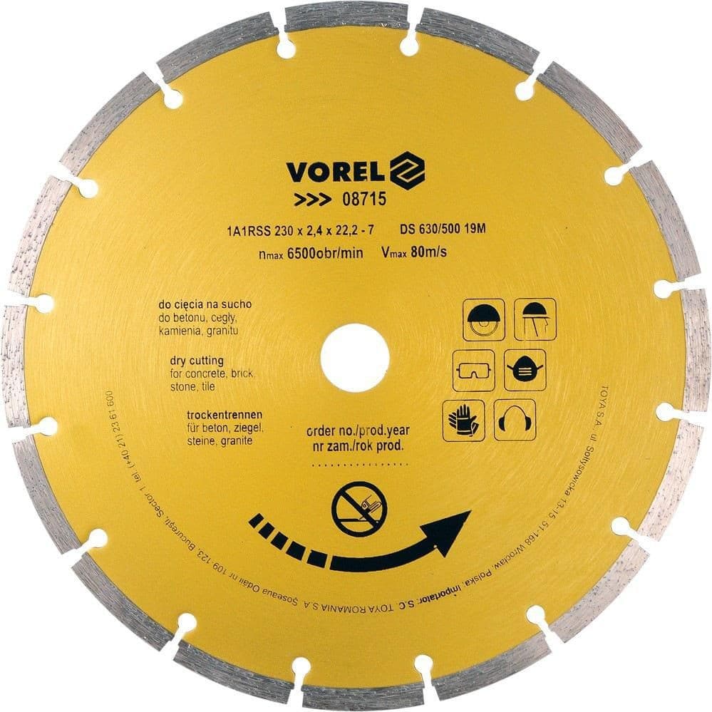 Vorel Kotouč diamantový 230 x 22,2 x 2,4 mm segmentový