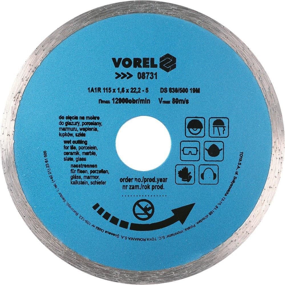 Vorel Kotouč diamantový 115 x 22,2 x 1,6 mm plný