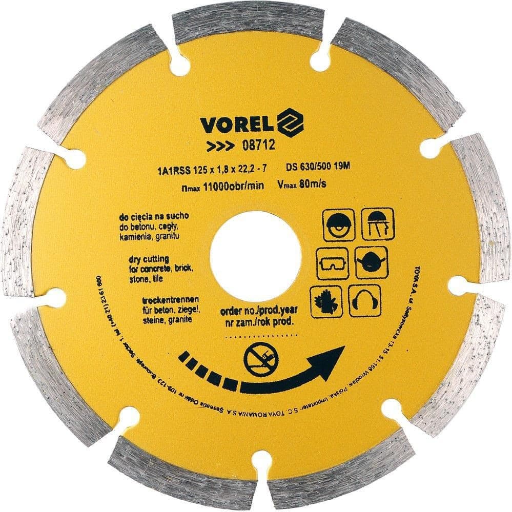 Vorel Kotouč diamantový 125 x 22,2 x 1,8 mm segmentový