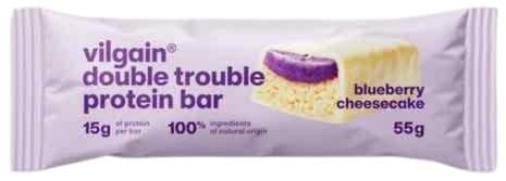 Vilgain Double Trouble Protein Bar Borůvkový cheesecake