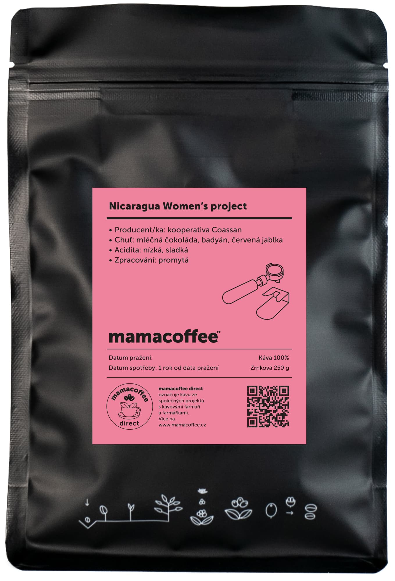 mamacoffee Nicaragua Women's Project espresso zrnková káva