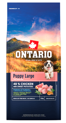 Ontario Krmivo Puppy & Junior Large Chicken & Sweet Potatoes pro psy