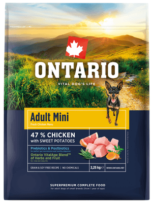 Ontario Krmivo Mini Chicken & Sweet Potatoes pro dospělé psy