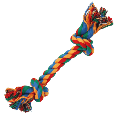 Dog Fantasy Hračka uzel bavlněný, barevný, 2 knoty, 20cm