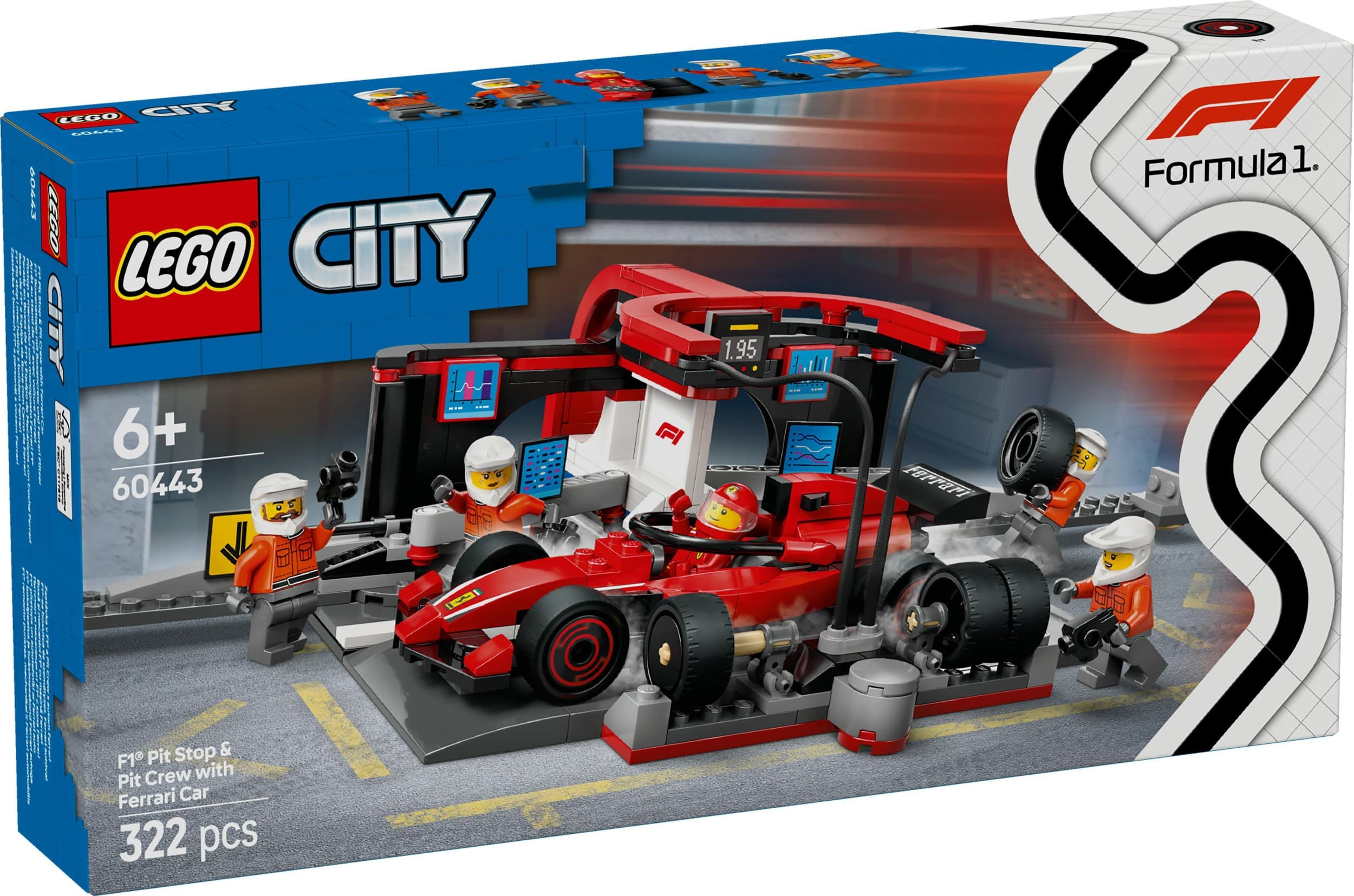 LEGO® City 60443 Zastávka v boxech F1 a personál s vozem Ferrari