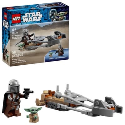 LEGO® Mandalorian a Grogu a spídrová motorka
