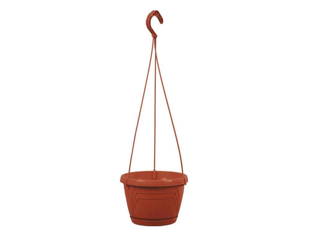 Květník závěsný LOGATO s podmiskou plast terakota d25x17cm
