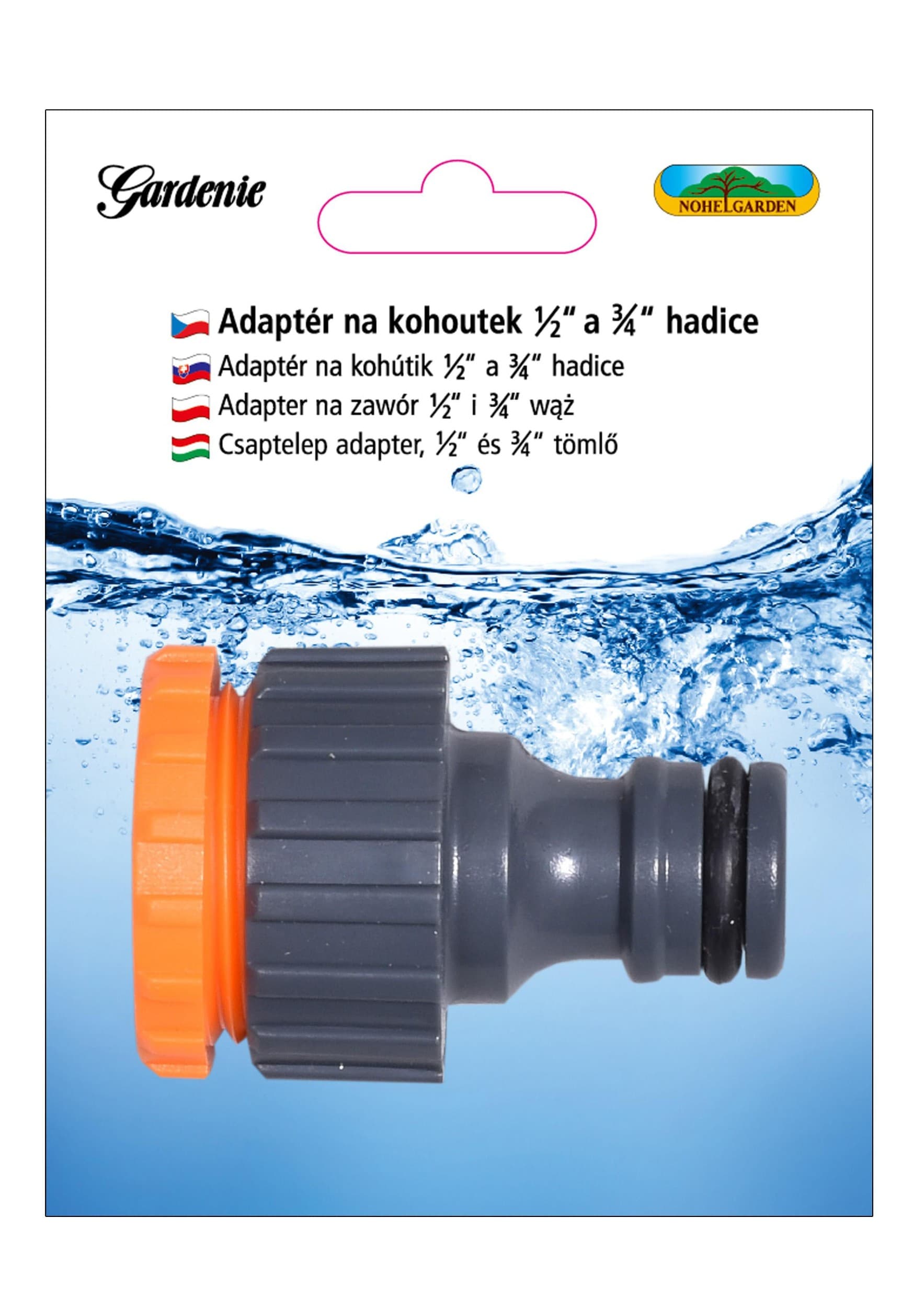 Adaptér na kohoutek pro hadici 1/2 a 3/4 plastový
