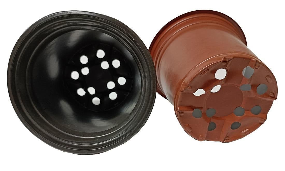Květináč lehčený 13 cm terakota-černý