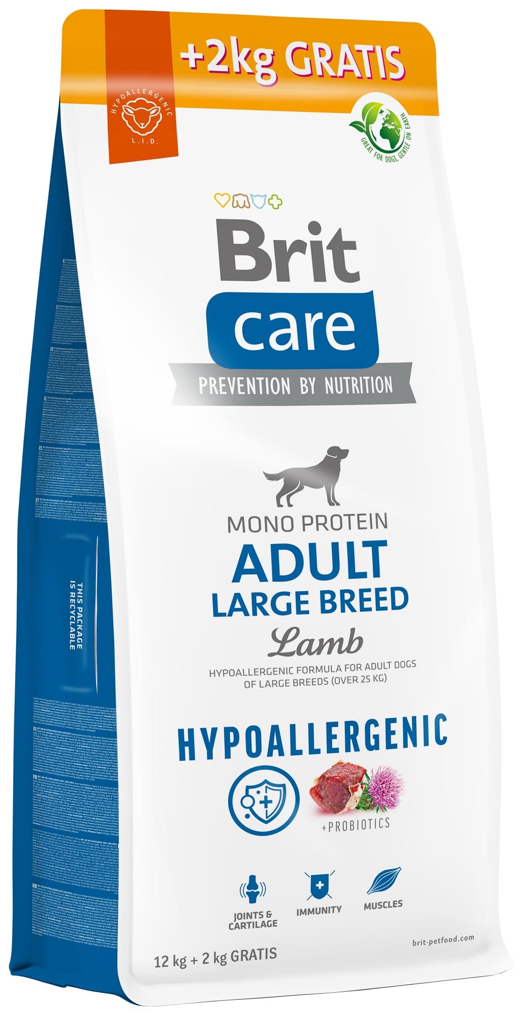 Brit Care Hypoallergenic Adult Large Breed Lamb pro psy 12+2 kg zdarma