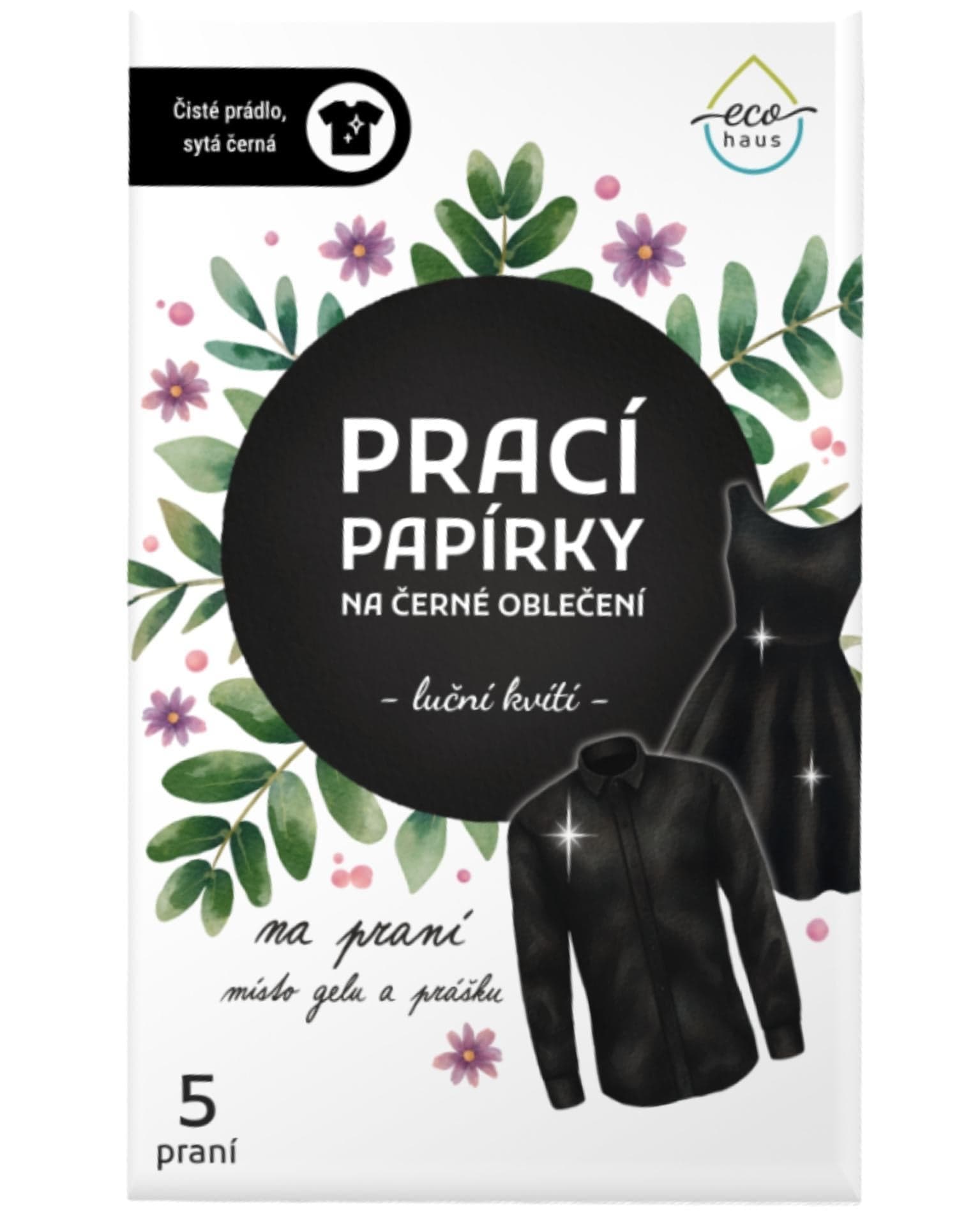 EcoHaus Prací papírky na černé oblečení, luční kvítí